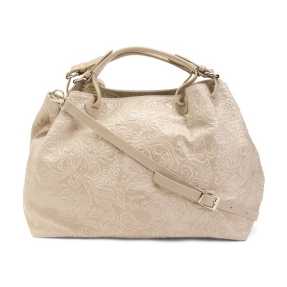 ISADORA Made In Italy Leather Tooled Tote - Picture 1 of 4